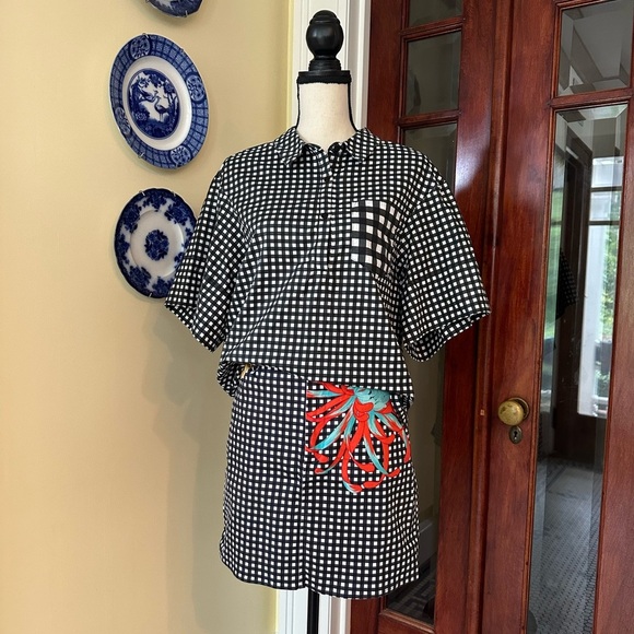 The Kit. | Noor Boxy Shirt & Mini Skirt Set, Gingham - Picture 4 of 16